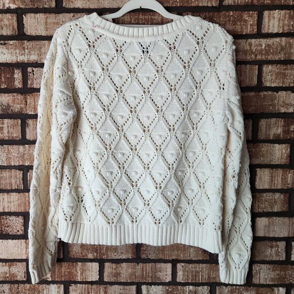 Tommy Hilfiger Ladies Crew Neck Pullover 100% Cotton Open Weave Sweater Size L - Picture 4 of 6